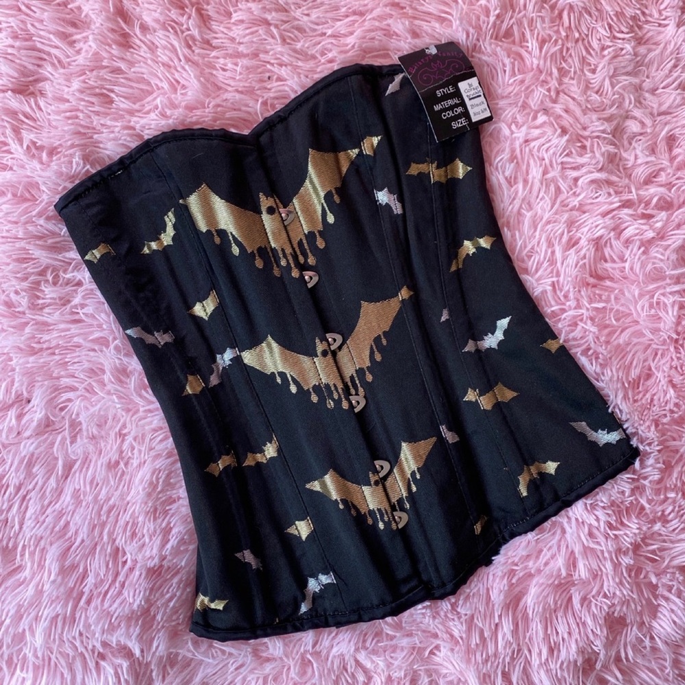 Goth bat overbust corset